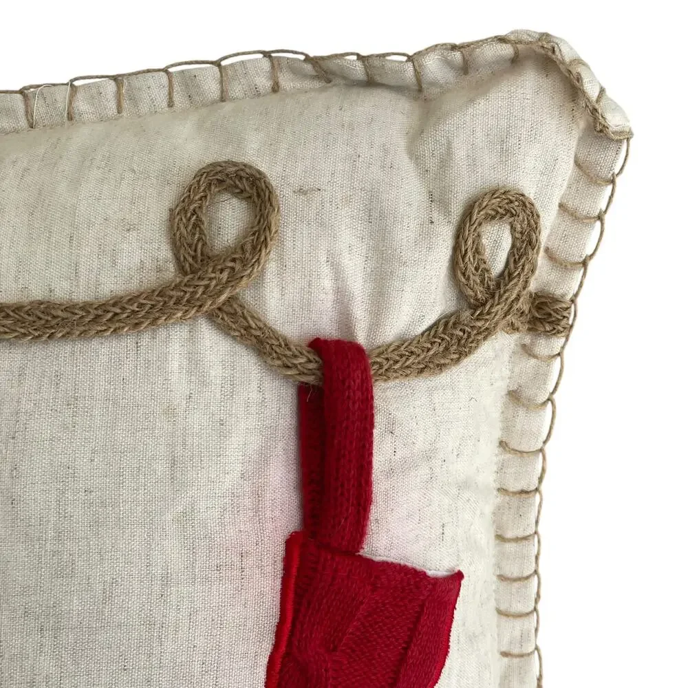 Pier 1 Christmas Hanging Stocking Pillow Rectangular Lumbar Vtg Holiday READ
